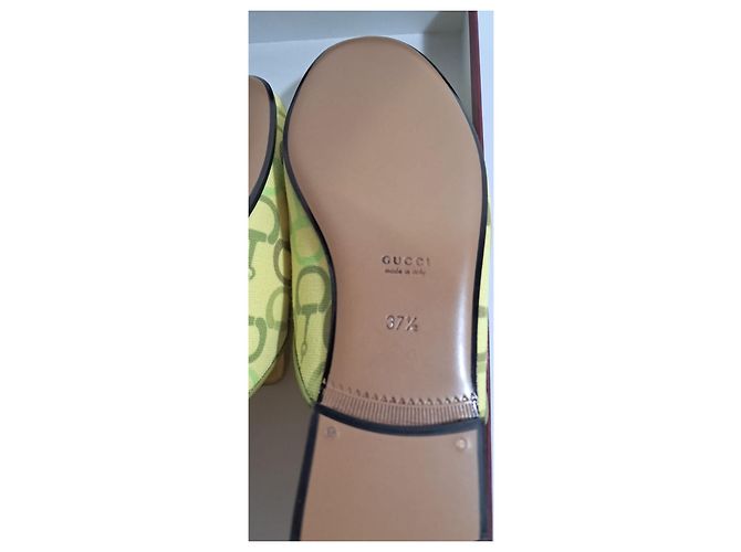 Mocassini in pelle Gucci Princetown 37.5 Giallo - vista 9