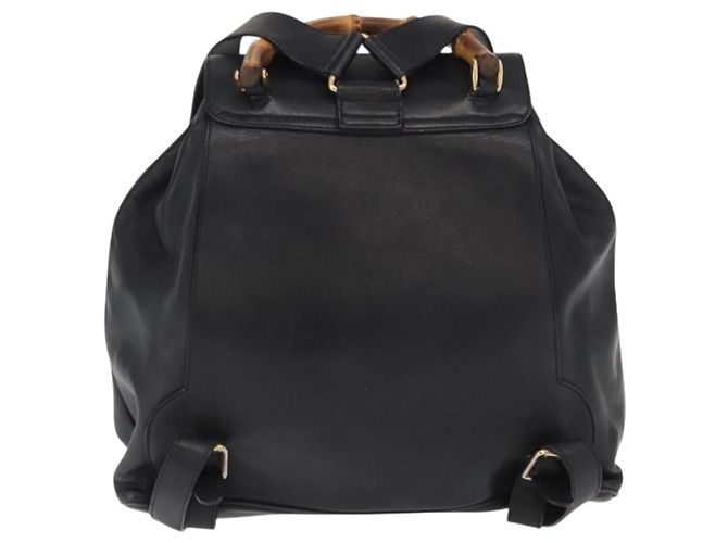 Bamboo Zaino in pelle vintage Gucci con bambù Nero - vista 2