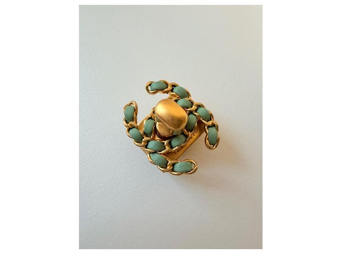 CHANEL rara chiusura originale CC turnlock D'oro Blu chiaro - vista 10