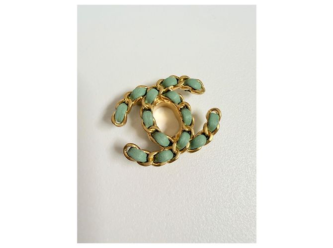 CHANEL rara chiusura originale CC turnlock D'oro Blu chiaro - vista 4