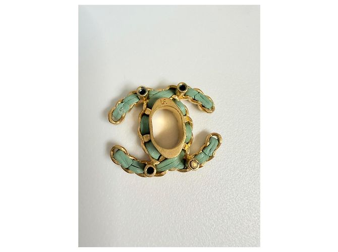 CHANEL rara chiusura originale CC turnlock D'oro Blu chiaro - vista 5
