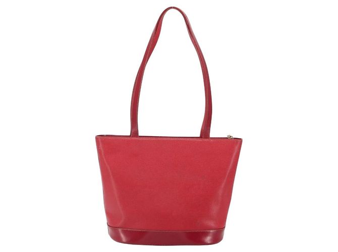 Borsa tote vintage Burberry in pelle Rosso - vista 2