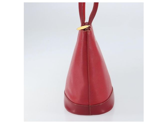 Borsa tote vintage Burberry in pelle Rosso - vista 3