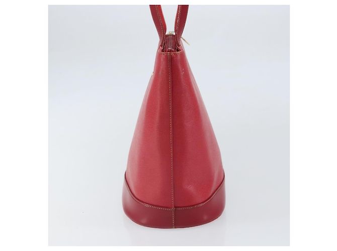 Borsa tote vintage Burberry in pelle Rosso - vista 4