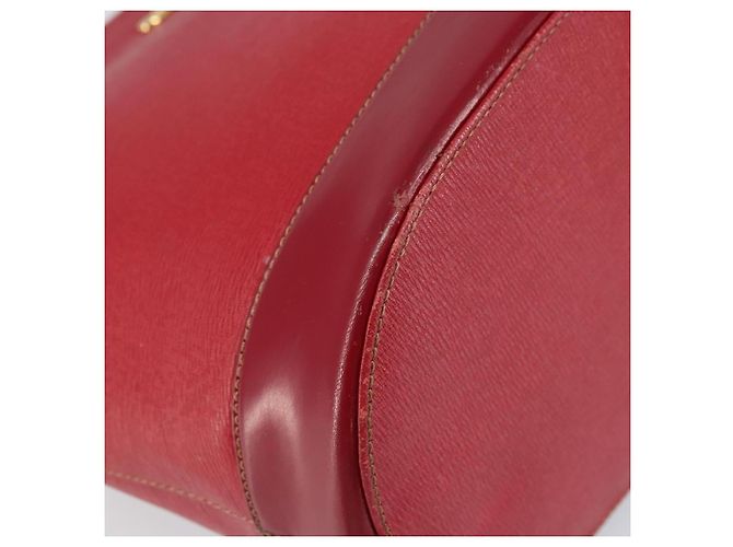 Borsa tote vintage Burberry in pelle Rosso - vista 7
