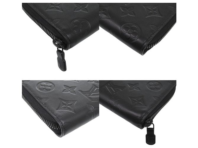 Louis Vuitton Zippy Wallet in Black Shadow Leather - view 5