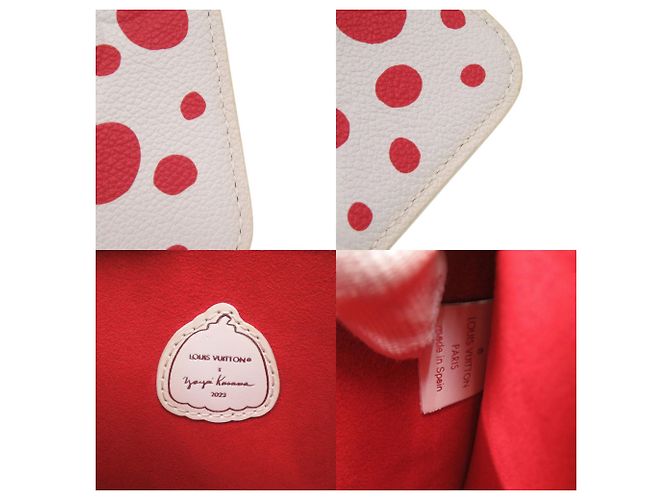 Pochette Neverfull Louis Vuitton Infinity Dot Yayoi Kusama Bianco Rosso - vista 5