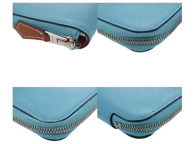 Monedero compacto mini Azap de seda Hermès Azul - vista 3