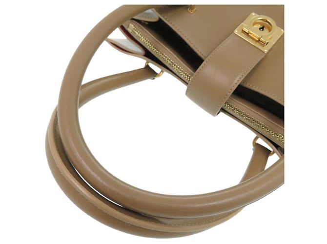 Borsa a mano Salvatore Ferragamo in pelle marrone rossa Rosso - vista 7