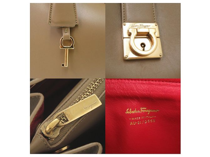Borsa a mano Salvatore Ferragamo in pelle marrone rossa Rosso - vista 8