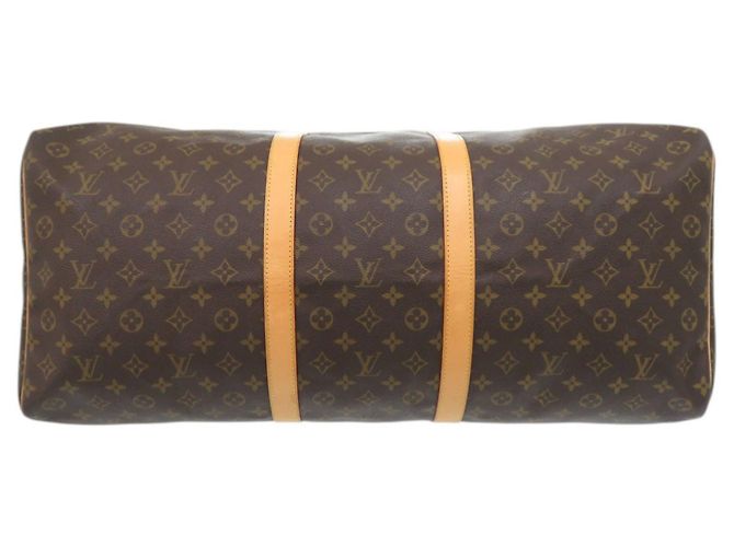 Borsa Boston Keepall 60 Monogram Louis Vuitton Marrone Monogramma - vista 3