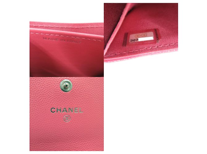 Monedero de cuero rosa Chanel - vista 10