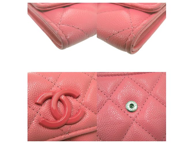 Monedero de cuero rosa Chanel - vista 9