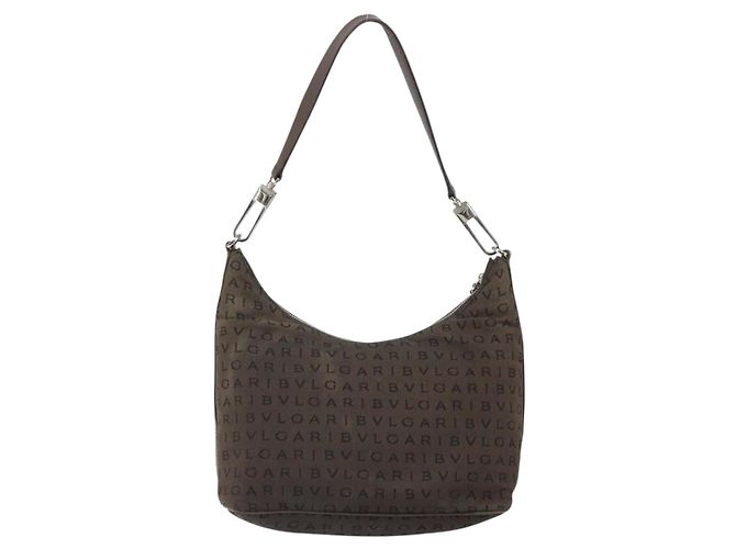 Bulgari Borsa a Spalla Bvlgari Logomania in Tela con Pelle Marrone - vista 2