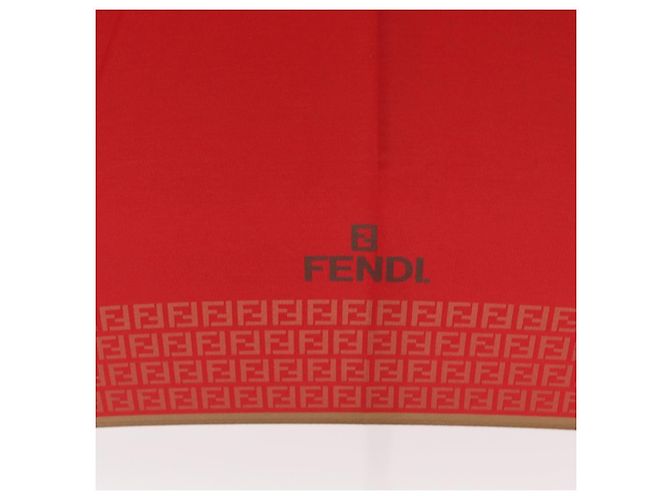 FENDI Zucchino Canvas Regenschirm aus Nylon Rot Auth ka2000 - Ansicht 7