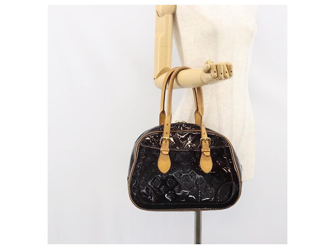 LOUIS VUITTON Borsa a Mano Summit Drive Monogram Vernis Amarante M93516 Auth BA10179 Bordò - vista 23