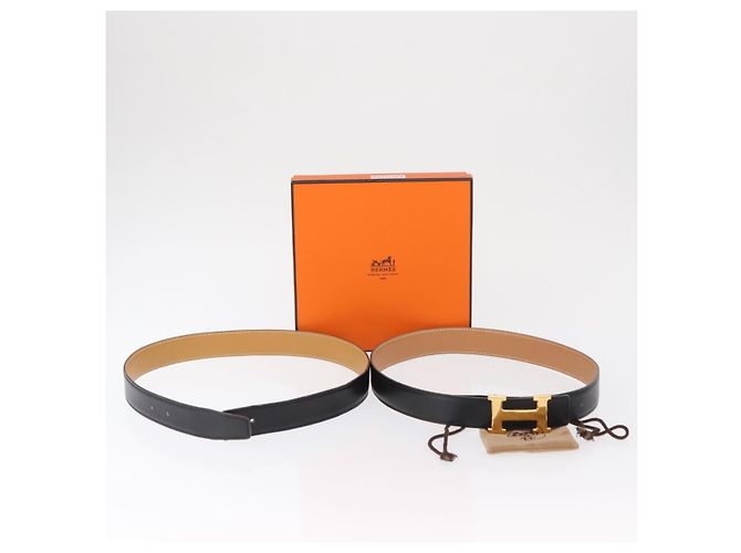 Hermès Cintura HERMES Constance in pelle 25,6"" - E27,6"" 2 pezzi Nero Auth am10603 - vista 18