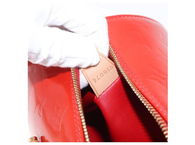 LOUIS VUITTON Borsa a Mano Monogram Vernis Bedford Rossa M91328 LV Auth 165164 Rosso - vista 12