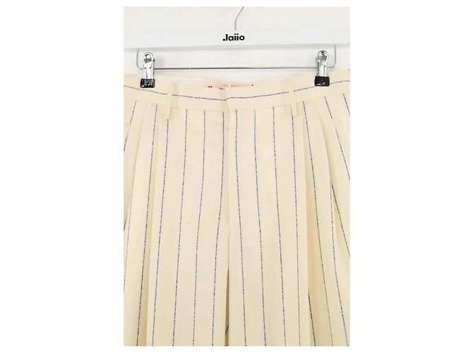 Marni Weite ecru Wollhose Roh - Ansicht 2
