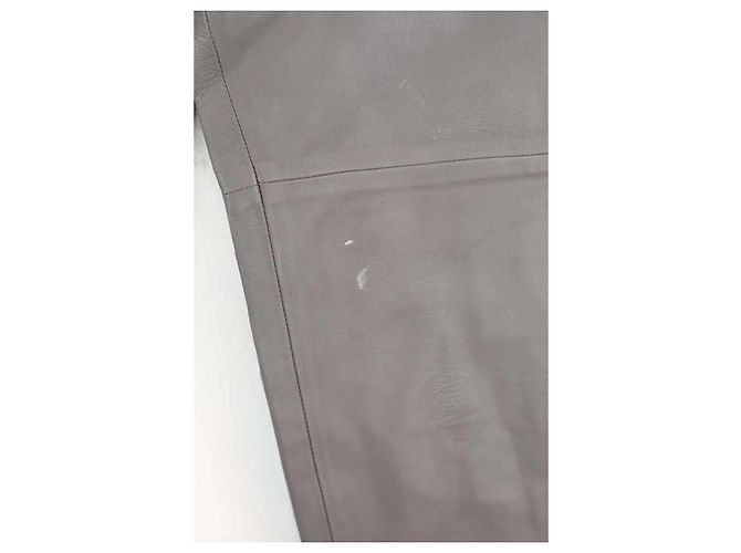 Maison Ullens Pantalones slim de cuero gris - vista 3