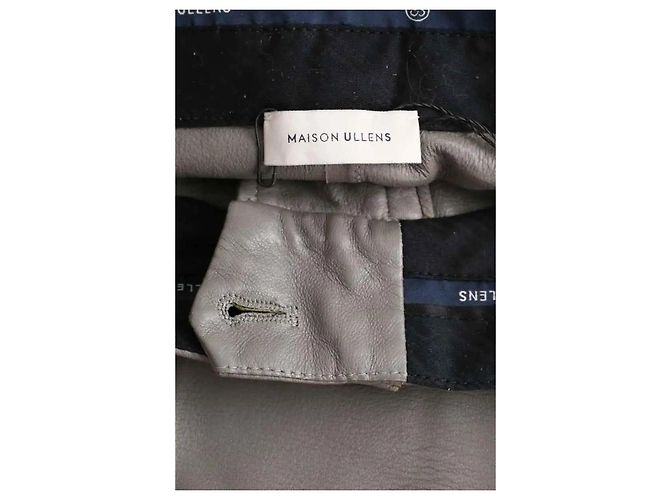 Maison Ullens Pantalones slim de cuero gris - vista 6