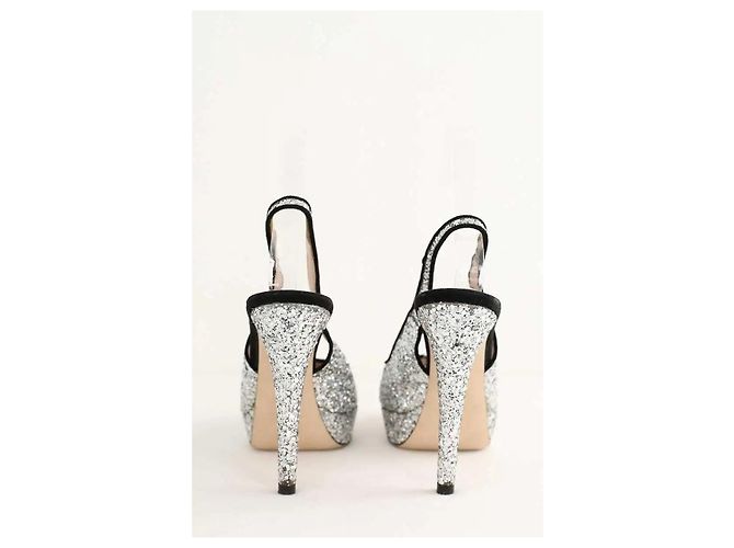 Miu Miu Silver heels Silvery - view 2