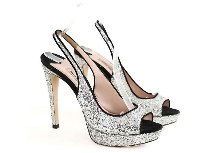 Miu Miu Silver heels Silvery - view 3