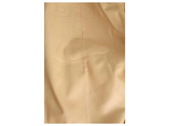 Maison Ullens Pantalones Rectos de Cuero Beige - vista 6