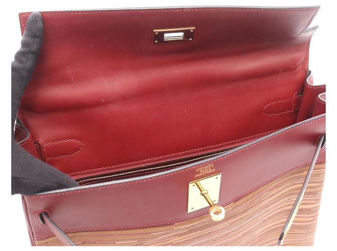 Borsa Hermès Kelly 32 Bordò - vista 7
