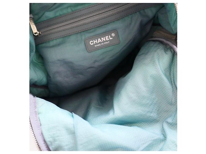 Zaino Matelassé Chanel in nylon verde ombré - vista 7