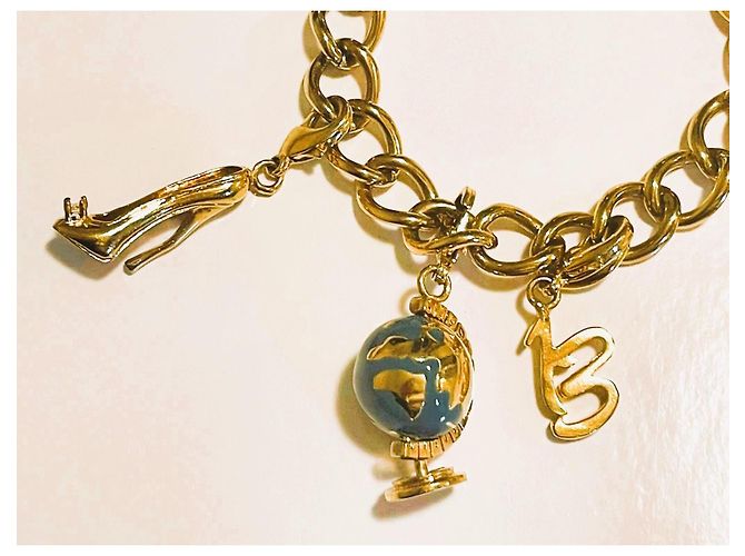 Dolce & Gabbana Raro lindo bracelete DOLCE&GABBANA dourado com globo e outros charms - vista 5