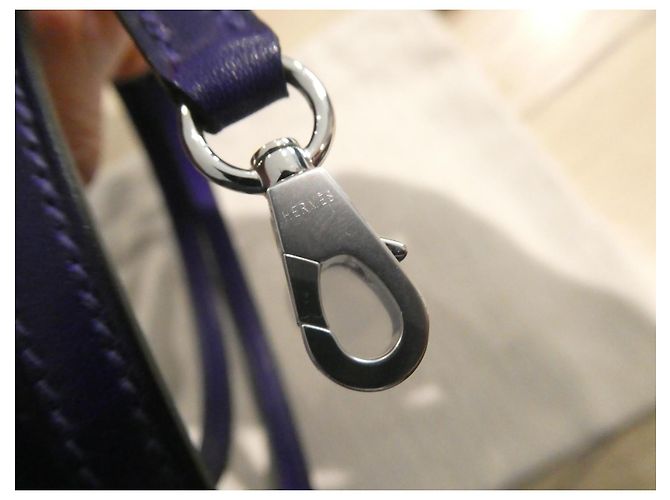 Bolsa de Ombro Hermès Mini Kelly 2 de Couro Roxo, Nova, Joalheria de Paládio com Dustbag - vista 3