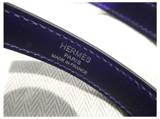 Tracolla Hermès per borsa Hermès modello Kelly, pelle viola, gioielleria in palladio, nuova - vista 6