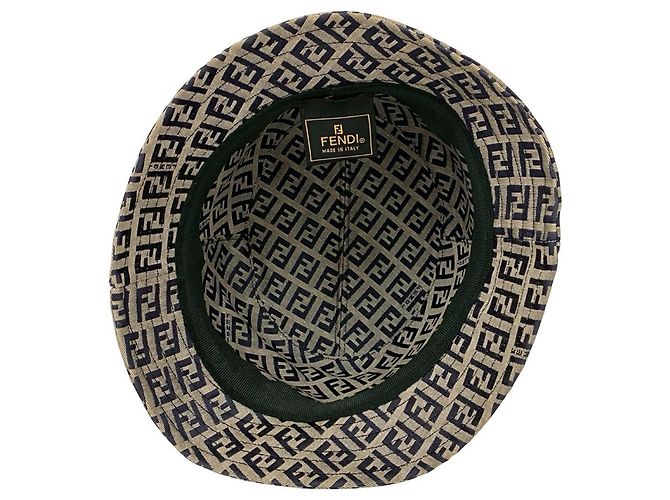 Fendi Zucchino Logo Bucket Hat Braun Marineblau - Ansicht 3