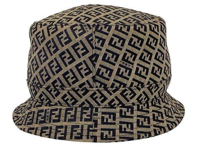 Fendi Zucchino Logo Bucket Hat Braun Marineblau - Ansicht 4