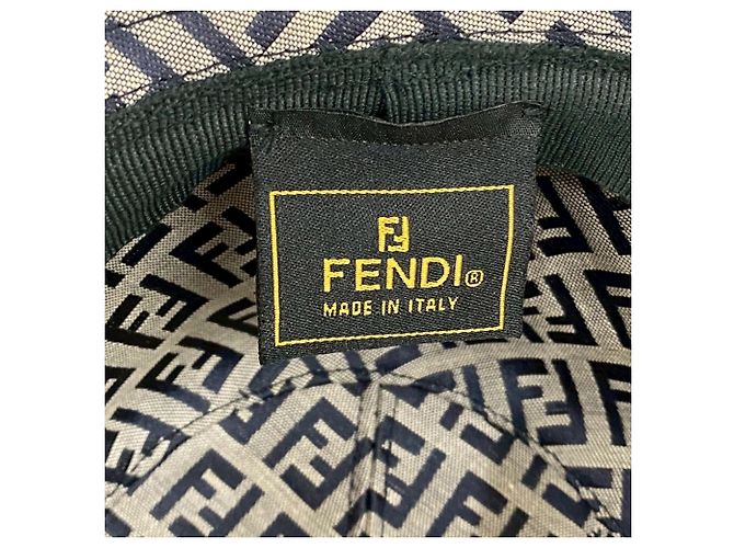 Fendi Zucchino Logo Bucket Hat Braun Marineblau - Ansicht 6