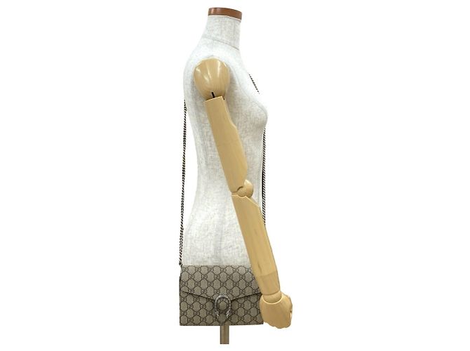 Borsa a spalla in pelle GG Supreme Dionysus di GUCCI Marrone - vista 2