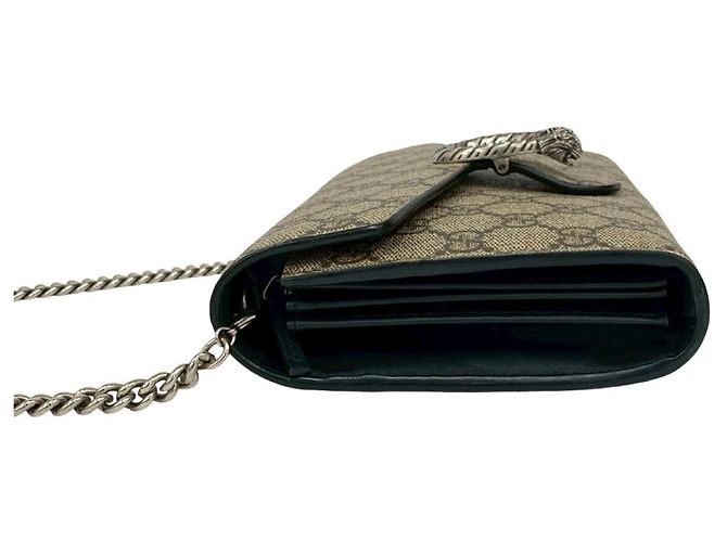 Borsa a spalla in pelle GG Supreme Dionysus di GUCCI Marrone - vista 5