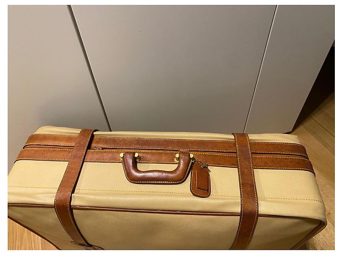 Valigia vintage  Trussardi in pelle Beige - vista 5