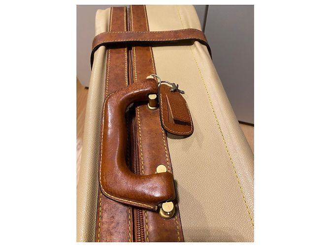 Valigia vintage  Trussardi in pelle Beige - vista 8