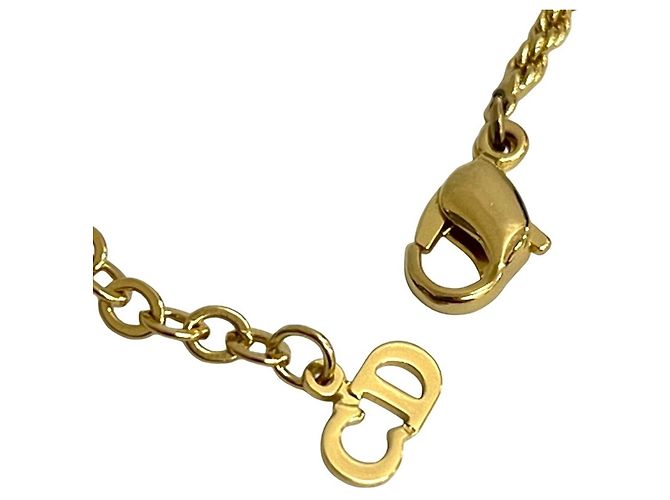 Collana pendente placcata in oro con logo Christian Dior D'oro - vista 3