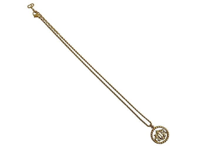 Collana pendente placcata in oro con logo Christian Dior D'oro - vista 4