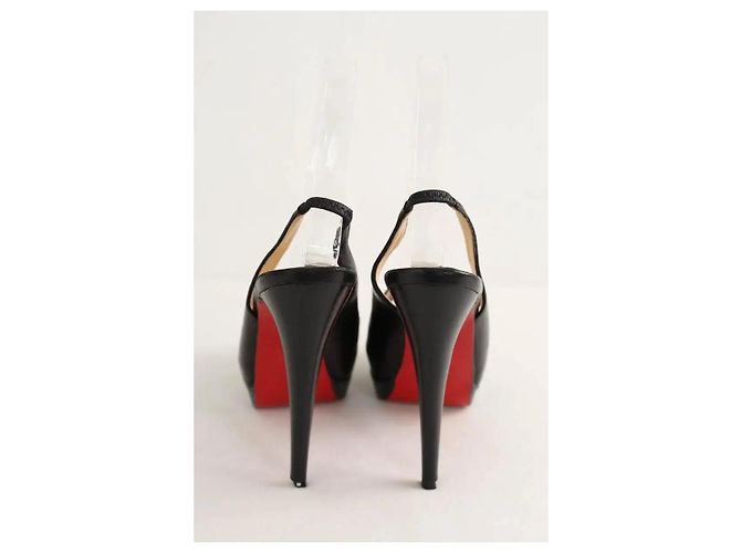 Christian Louboutin Schwarze Lederabsätze - Ansicht 2