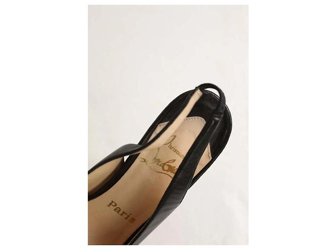 Christian Louboutin Schwarze Lederabsätze - Ansicht 4