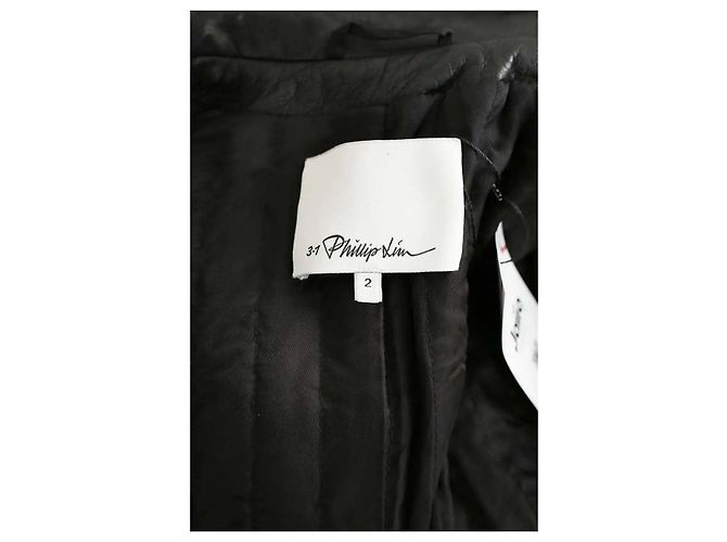 3.1 Phillip Lim Schwarze Lederjacke - Ansicht 5