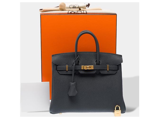 Hermès Borsa HERMES Birkin 25 in Pelle Grigia - 103280 Grigio - vista 2