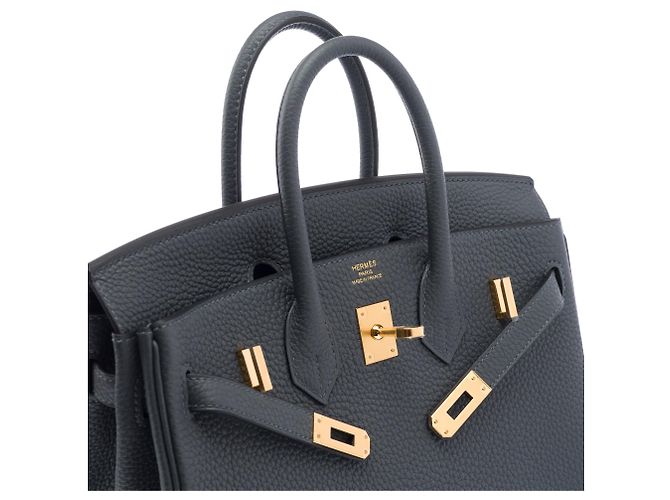 Hermès Borsa HERMES Birkin 25 in Pelle Grigia - 103280 Grigio - vista 7