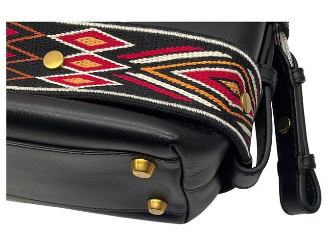 Borsa hobo piccola in pelle Diorodeo nera / rossa Christian Dior Nero - vista 11