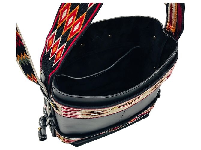 Borsa hobo piccola in pelle Diorodeo nera / rossa Christian Dior Nero - vista 6