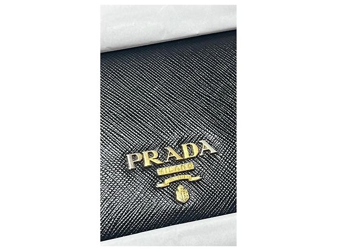 Portafoglio Prada in pelle Saffiano nera Nero - vista 4